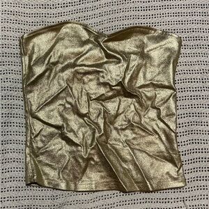 Gold Strapless Women's Top